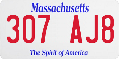 MA license plate 307AJ8