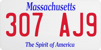 MA license plate 307AJ9
