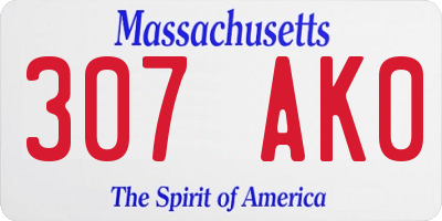 MA license plate 307AK0