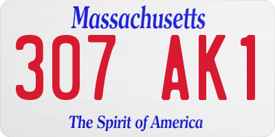 MA license plate 307AK1