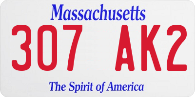 MA license plate 307AK2