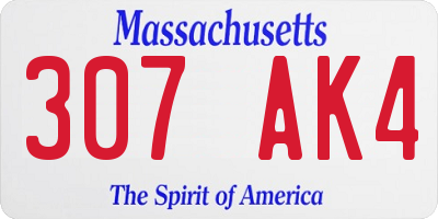 MA license plate 307AK4