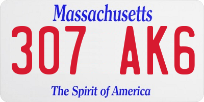 MA license plate 307AK6