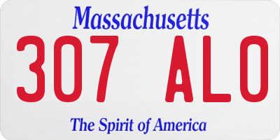 MA license plate 307AL0