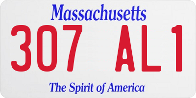 MA license plate 307AL1