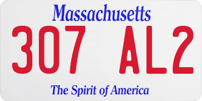 MA license plate 307AL2
