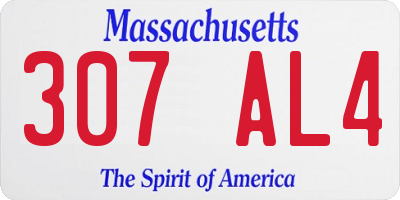MA license plate 307AL4