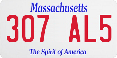 MA license plate 307AL5