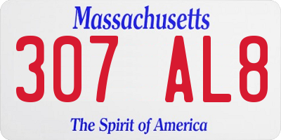 MA license plate 307AL8