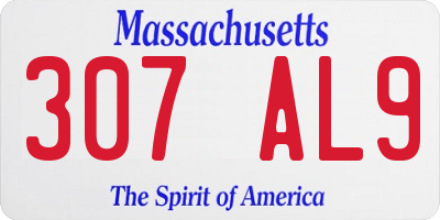 MA license plate 307AL9