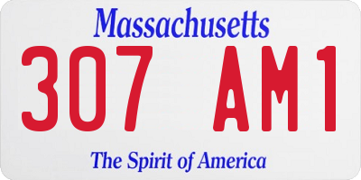 MA license plate 307AM1