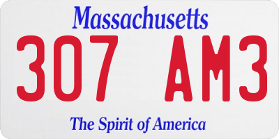 MA license plate 307AM3