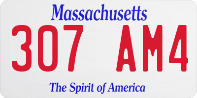 MA license plate 307AM4