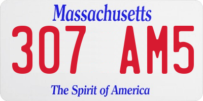 MA license plate 307AM5