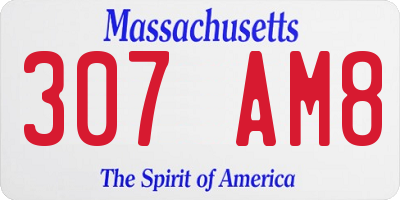 MA license plate 307AM8