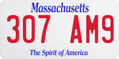 MA license plate 307AM9
