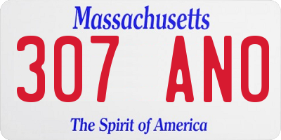 MA license plate 307AN0