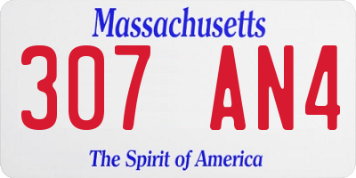 MA license plate 307AN4