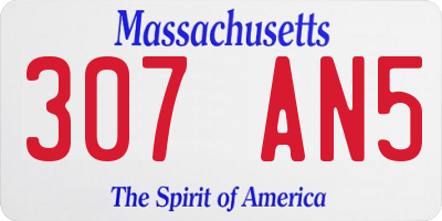 MA license plate 307AN5