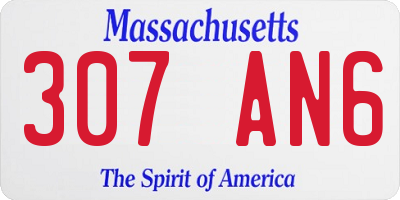 MA license plate 307AN6