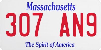 MA license plate 307AN9