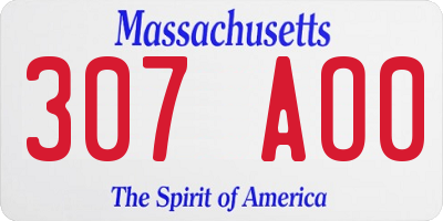 MA license plate 307AO0