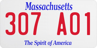 MA license plate 307AO1
