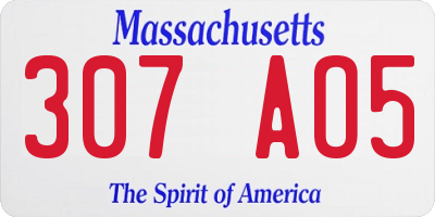 MA license plate 307AO5