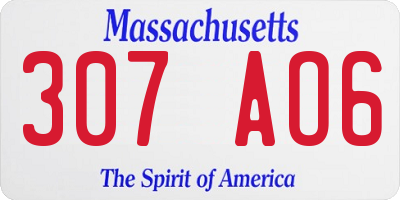 MA license plate 307AO6