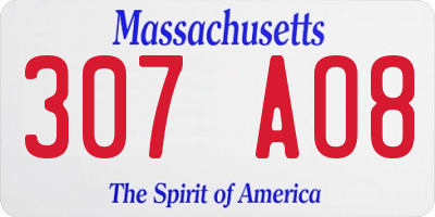 MA license plate 307AO8