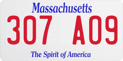MA license plate 307AO9