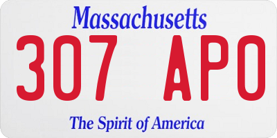 MA license plate 307AP0