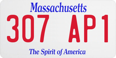 MA license plate 307AP1