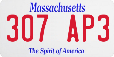 MA license plate 307AP3