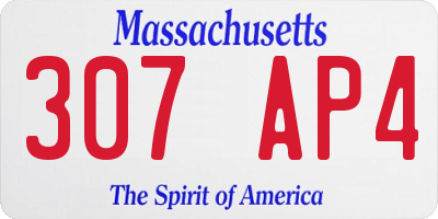 MA license plate 307AP4