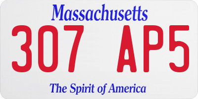 MA license plate 307AP5