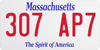 MA license plate 307AP7