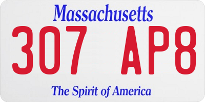 MA license plate 307AP8