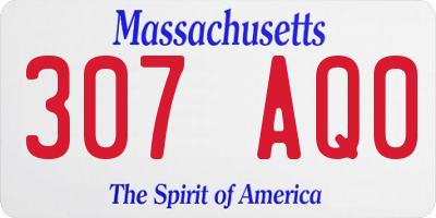 MA license plate 307AQ0