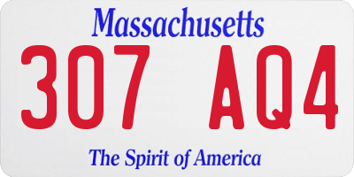 MA license plate 307AQ4