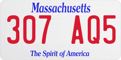 MA license plate 307AQ5