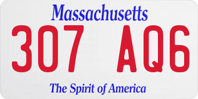 MA license plate 307AQ6