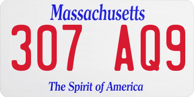 MA license plate 307AQ9
