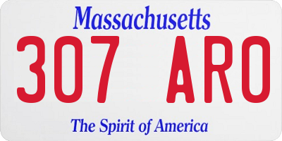 MA license plate 307AR0