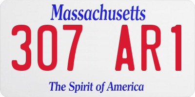 MA license plate 307AR1