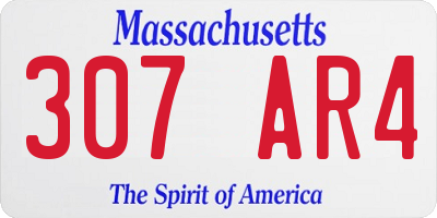 MA license plate 307AR4