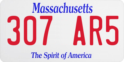 MA license plate 307AR5