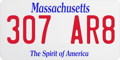 MA license plate 307AR8