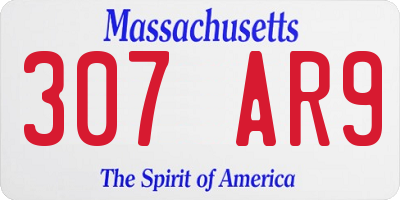 MA license plate 307AR9