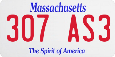 MA license plate 307AS3